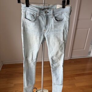 Rag and Bone Light Cliue Chaseys Mid Rise Skinny Jeans in Size 26
